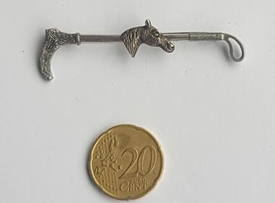 Brooch Riding Crop Silver