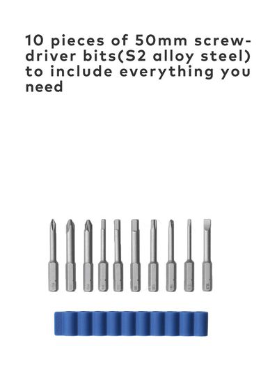 BRAND NEW Portable Power Drill Woodworking 10 Bits S2