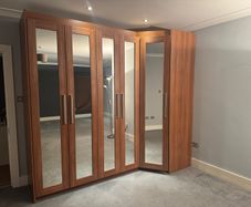 Large 5-Door Mirrored Wardrobe