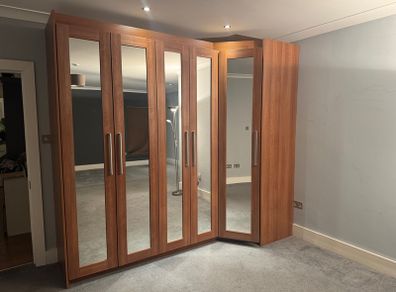 Large 5-Door Mirrored Wardrobe