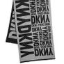 DKNY Donna Karen Authentic Reversible Logo Scarf in Black & Grey Image 2
