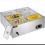 1200w 6-pan Food Warmer Steam Table Steamer Electric Bain Marie Catering Kitchen Image 5