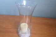 Glass Vase with white pebbles