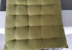 Six lime green garden seat cushions