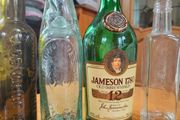 Collectable glass bottles Codd, Whiskey, Donohoes, Goodalls