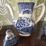Vintage blue & white coffee pot Image 4