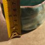 Handmade Pottery ceramic pinch pot or small cup turquoise and purple  . Image 3