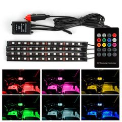 4PCS 12 LED Car Van Truck Camper Interior Atmosphere Neon Lights Strip Wireless IR Remote Control