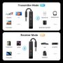 Bluetooth 5.3 Transmitter Receiver, 28H Long Playtime, Dual Connection, 10m Range, Mic for Calls, 2-in-1 Wireless Aux Bluetooth Adapter for TV, Airplane, Headphone, Airpods, Speaker, Car Image 2