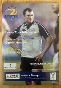 2006 Celtic League Leinster v Osprey Programme