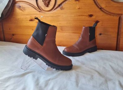 Tommy jeans warm lined chelsea boots Size 5 eu 38 rich brown leather in excellent condition