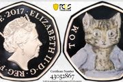 UK 2017 Silver Proof 50p Beatrix Potter Tom Kitten Coin Graded by PCGS PR69DCAM
