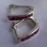 Silver hoops with crystals, folding hoop earrings, 925 Sterling Silver Image 10