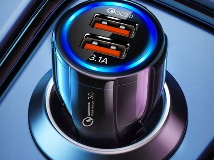 New Double USB Universal Car Cigarette Charger 12-24V Quick Charge 3.1A #1066