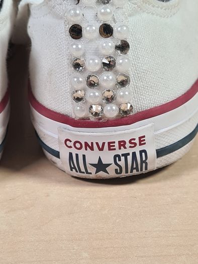 girls CONVERSE ALL STAR BLING low canvas trainers runners size UK 2 EU 34 youths