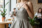 Grey Leather Mini Dress Size 16