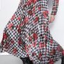 Zara Multicoloured Houndstooth & Floral Print Pleated Flowing Midi Skirt  Xs Image 3