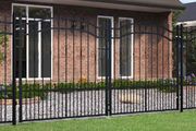 Fence Gate with Spear Top Black 305x150 cm