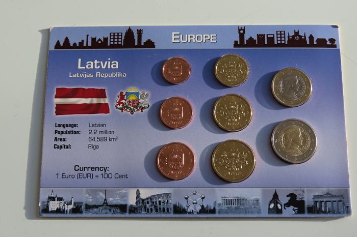 Latvia euro coins set BUNC 2014