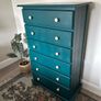 Solid Pine Chest of Drawers, Emerald Green Image 3