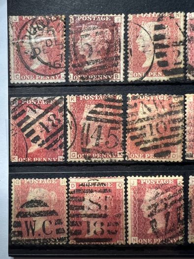 Great Britain 1858 One Penny Red 1d Lot of 21 stamps