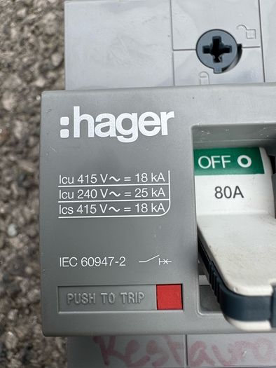 Hager 80a Mccb