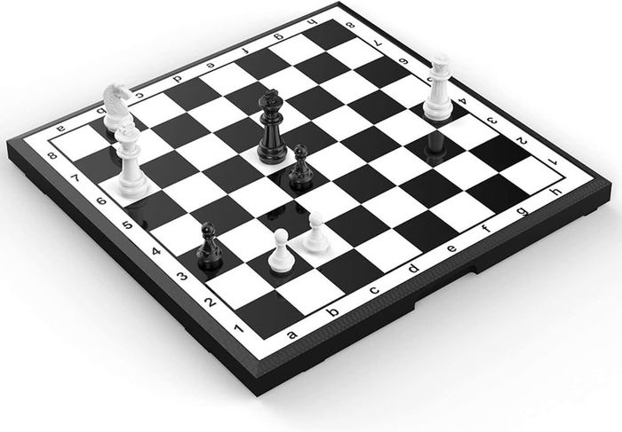 Set Board Games Sets Magnetic Folding Portable Garden Travel Gifts Traditional Strategy Game for Kids and Adults,Black-White