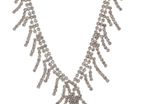 Claire's Girls and Womens Crystal Wishbone Necklace in Silver-free postage !