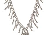 Claire's Girls and Womens Crystal Wishbone Necklace in Silver-free postage !