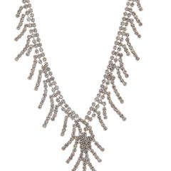 Claire's Girls and Womens Crystal Wishbone Necklace in Silver-free postage !