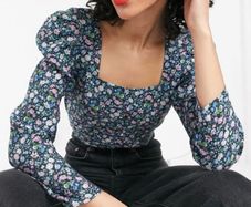 Other Stories Romantic French Style Floral Blouse Puff Sleeve