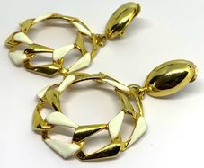 Vintage Enameled Costume Earrings