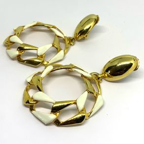 Vintage Enameled Costume Earrings