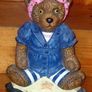 Vintage Wright Studios Cast Iron Teddy Doorstop Image 6