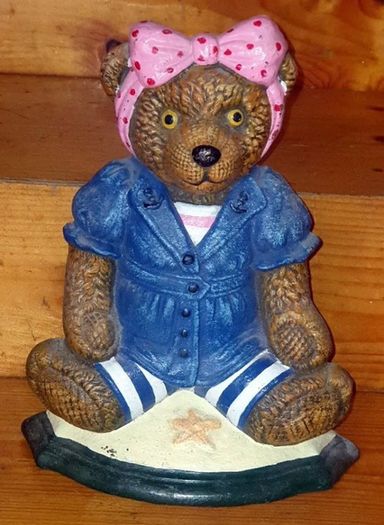 Vintage Wright Studios Cast Iron Teddy Doorstop