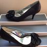 SUSST Ladies black satin / glitter peep toe party shoes EU 40 size 6.5 Image 4