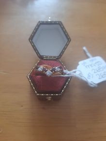 9 Carat Gold Garnet & CZ Vintage Ring