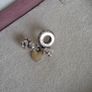 Pandora baby treasures charm with Teddy Bear, Pacifier and enamel heart very good condition Image 5