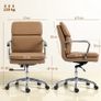 Office Chair, Desk Chair, Adjustable Height, High Back, 360 Swivel, 61x67.5x100cm Brown Image 4
