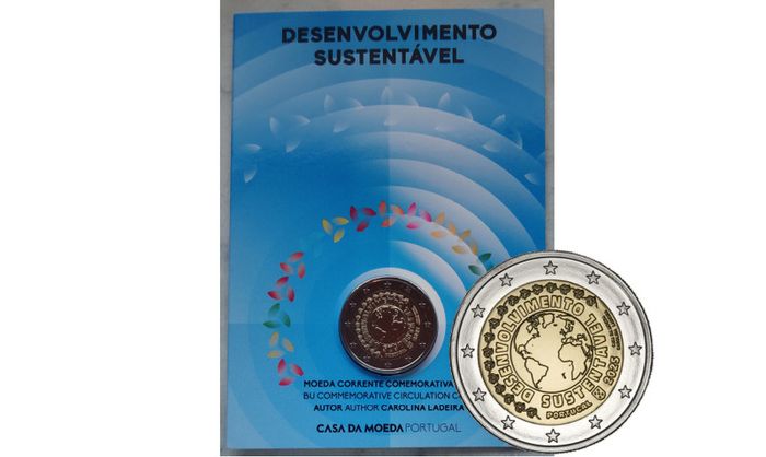 Portugal 2 Euro Base Metals Brilliant Uncirculated Coin 2025 - A Plan for the Future - Sustainable Development