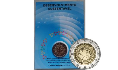 Portugal 2 Euro Base Metals Brilliant Uncirculated Coin 2025 - A Plan for the Future - Sustainable Development