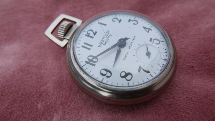 Vintage Westclox Scotty Mechanical Manual Pocket Watch -  Works Well
