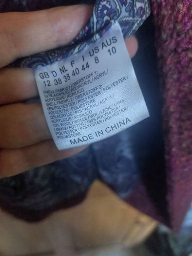 Joe Browns wool mix coat with brooch (free post)