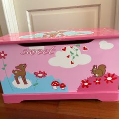 Wooden toy storage chest
