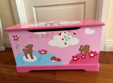 Wooden toy storage chest