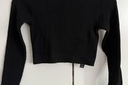 Black long sleeve ribbed top