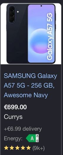 Samsung A57 5G / 256GB / Irish