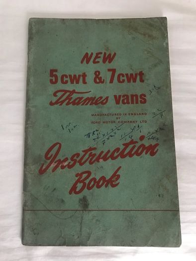 Thames van late 1956. 50s early 60s instruction manual