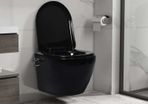 Wall Hung Rimless Toilet with Bidet Function Ceramic Black