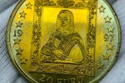 Italy 20 euro proof pattern leonardo da Vinci stunning color proof coin